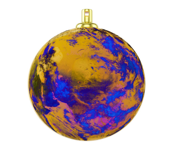 汽油彩色圣诞球，玻璃圣诞树玩具，3d渲染图片下载