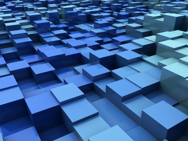 3D抽象现代背景与挤压块图片下载