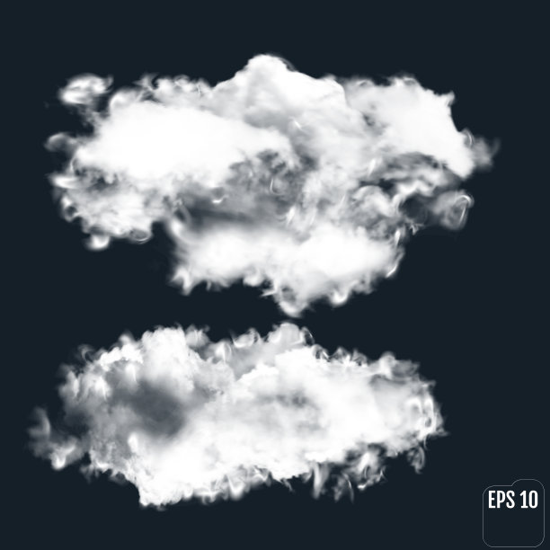 向量透明的云。现实的云。图片下载