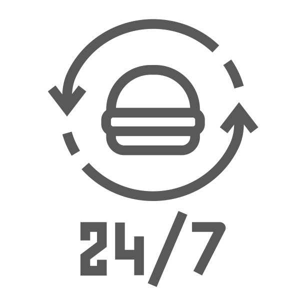 24送餐线和外卖图标服务图片下载