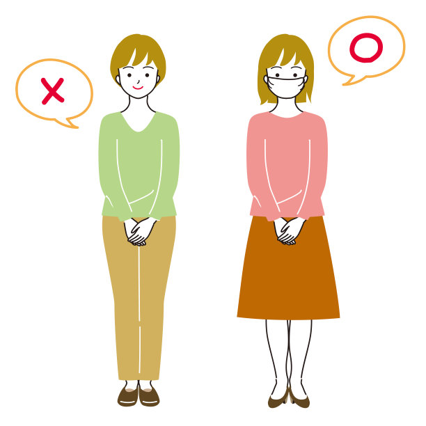 带和不带电晕保护口罩的人的矢量图图片下载