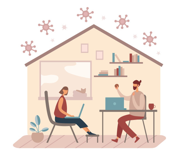 夫妻在家庭办公室工作项目期间图片下载