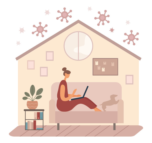 现代女性在沙发上使用笔记本电脑图片下载