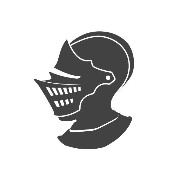 黑色剪影孤立的骑士头盔图片下载