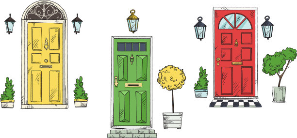 英国传统的家庭大门图片下载