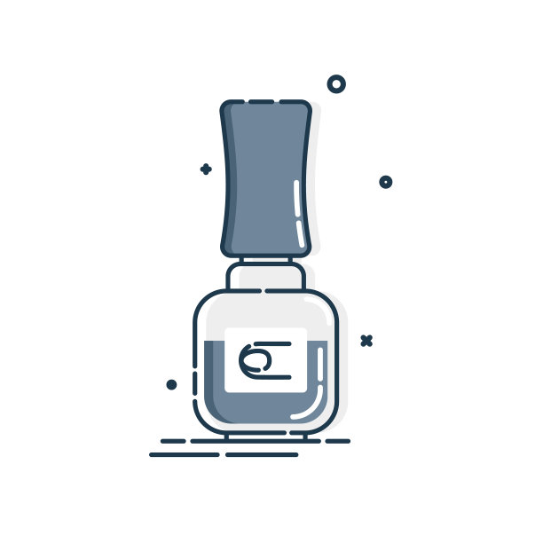 化妆品容器指甲油。女性时尚产品。塑料或玻璃瓶标签设计。时尚和风格。特写白色的背景。孤立的对象。插图孤立的白色背景图片下载