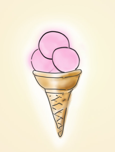 粉色草莓或覆盆子冰淇淋华夫饼甜筒图片下载