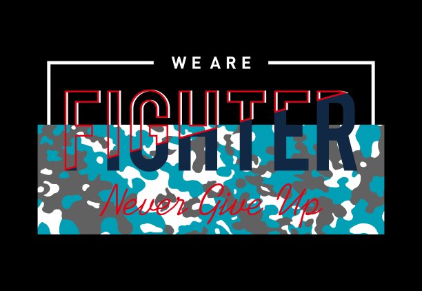 Stock vector fighter typography for print t恤图片下载