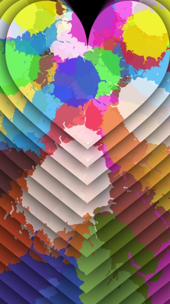 五彩缤纷的心浪漫的背景意象图片下载
