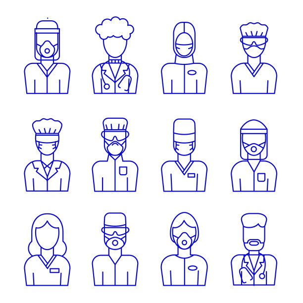 一组医疗化身医生和努尔图片下载