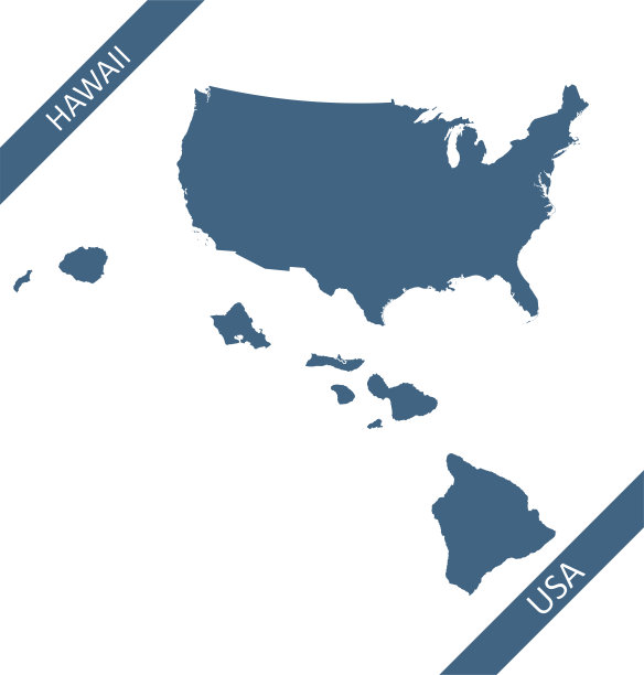 美国地图上的夏威夷州图片下载