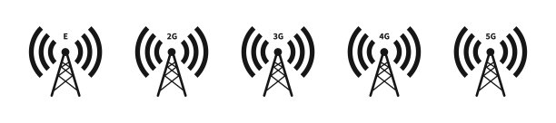 网络塔矢量图标集：无线信号符号集图片下载