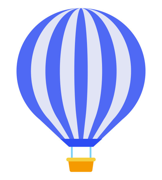 气球与篮子矢量图标平面隔离图片下载