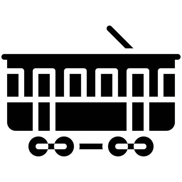 有轨电车图标（夏季旅行相关矢量图）图片下载
