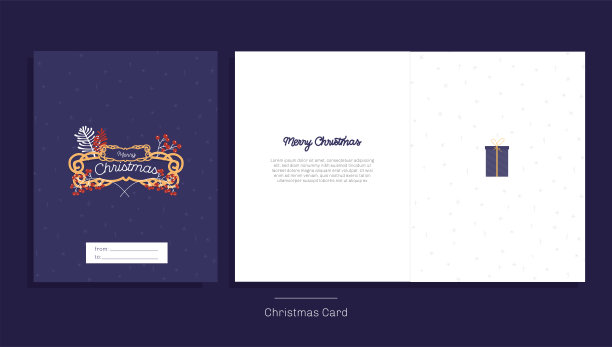 矢量插图。圣诞贺卡快乐。图片下载