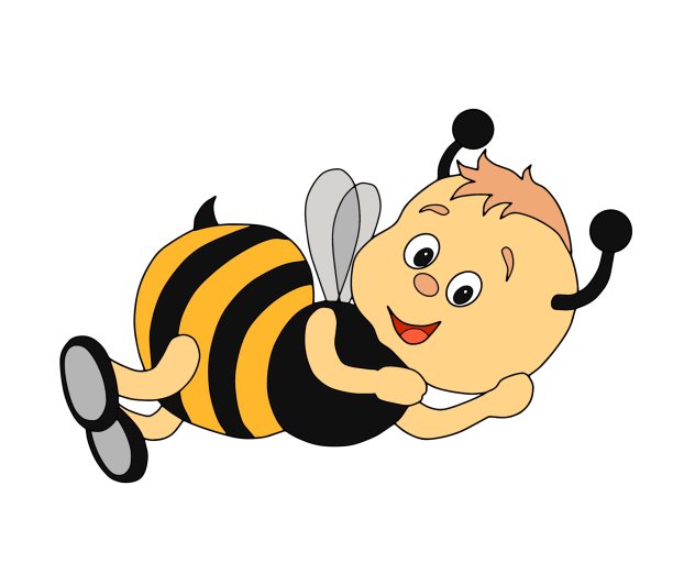 可爱的小蜜蜂涂色页图片下载