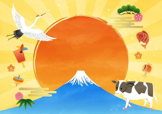 日本新年的传统框架图片下载