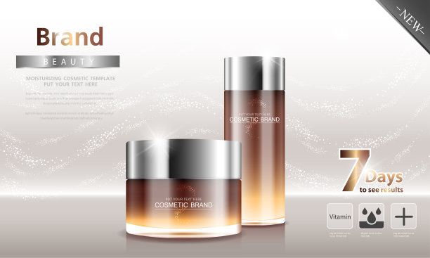 美容霜和身体乳液海报高级护肤产品。图片下载