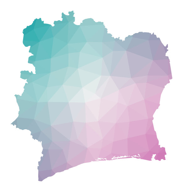 象牙海岸多边形地图。图片下载