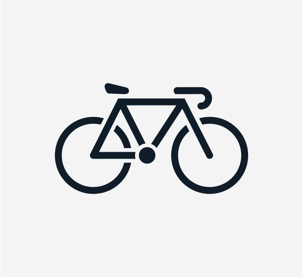 自行车图标矢量标志设计模板平面风格新潮图片下载