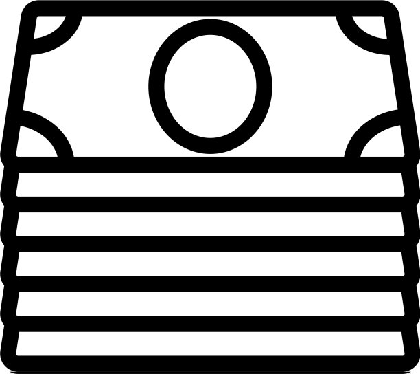 一叠钞票的图标轮廓图片下载