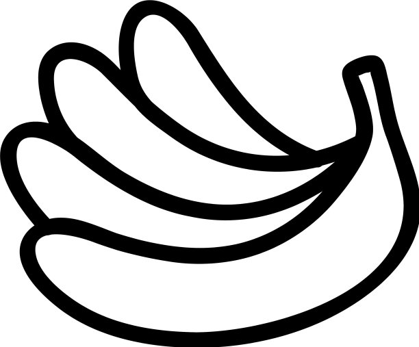 一个堆栈香蕉图标轮廓图片下载