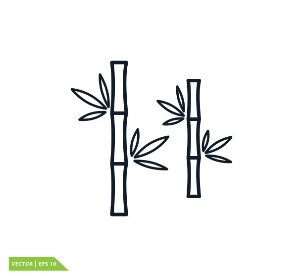 竹图标矢量标志模板图片下载