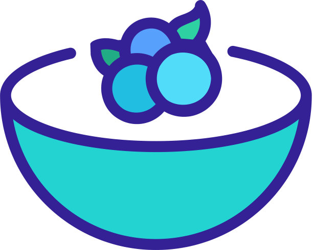 蓝莓在碗图标轮廓图片下载