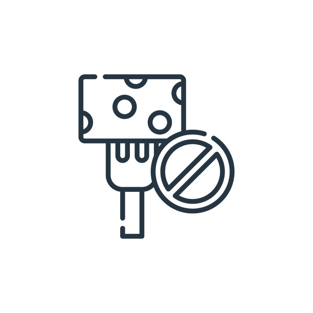 没有奶酪矢量图标孤立的白色背景。轮廓，细线没有奶酪图标用于网站设计和移动，应用程序开发。细线没有奶酪轮廓图标矢量插图。图片下载