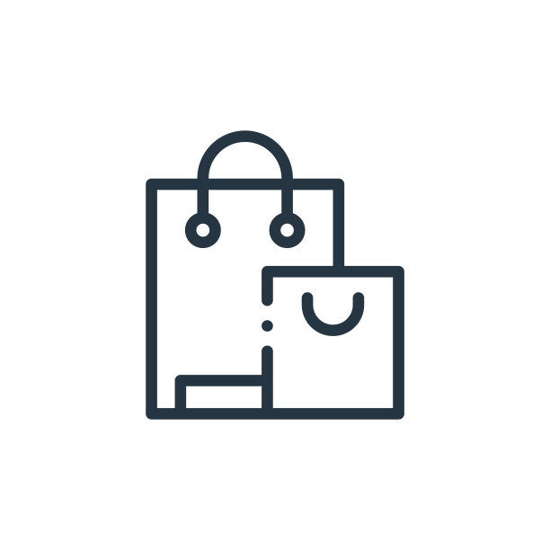 购物袋矢量图标孤立的白色背景。提纲，细线购物袋图标，用于网站设计和手机，应用程序开发。细线购物袋轮廓图标矢量插图。图片下载