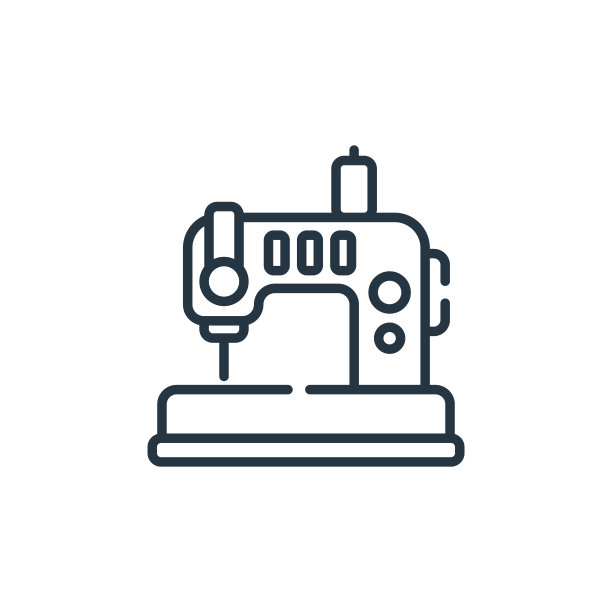 缝纫机矢量图标孤立的白色背景。轮廓线，细线缝纫机图标，用于网站设计和手机，应用程序开发。细线缝纫机轮廓图标向量。图片下载