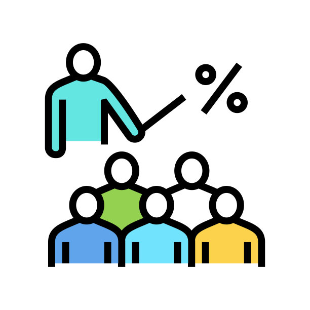 商务培训师会议颜色图标矢量插图图片下载