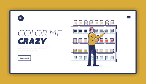 油漆店登陆页设计，为家居装修和墙面油漆选择颜色图片下载