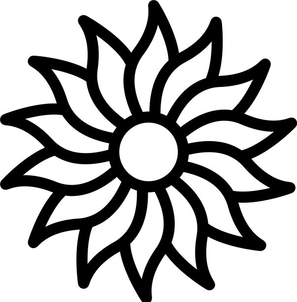 美丽菊花图标轮廓图片下载