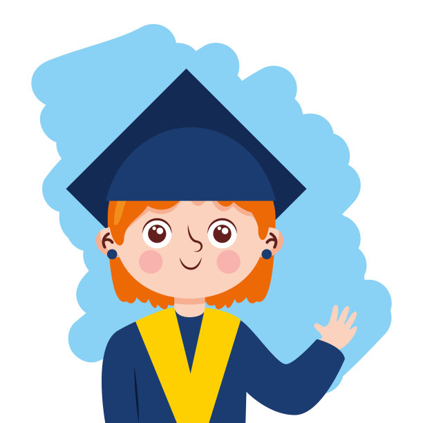 女孩毕业服。向量图片下载