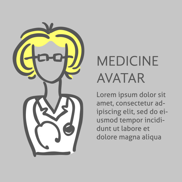 一个涂鸦的医学化身医生或女医生图片下载