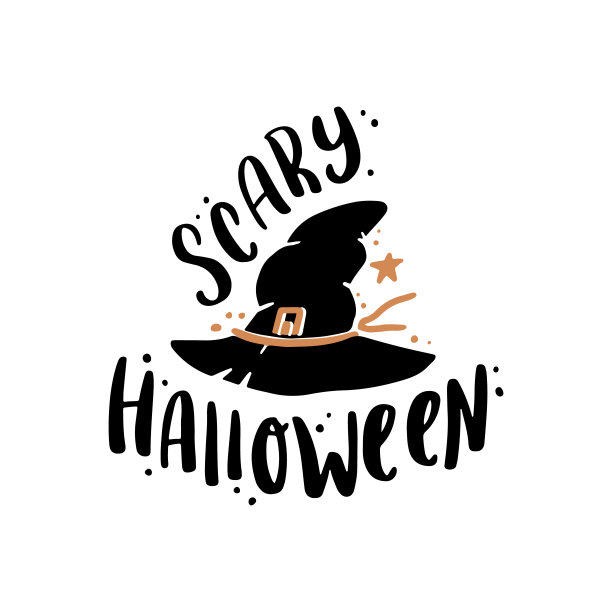 手绘的文字引用万圣节。矢量图图片下载
