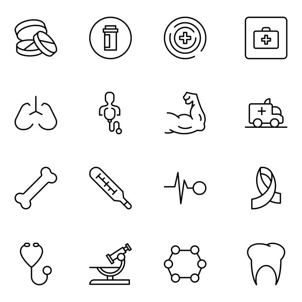 医学的图标集。图片下载