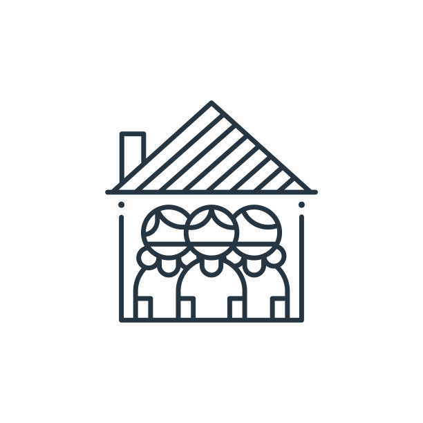 呆在家里矢量图标孤立的白色背景。大纲，细线呆在家里图标网站设计和移动，应用程序开发。细线留在家里轮廓图标矢量插图。图片下载