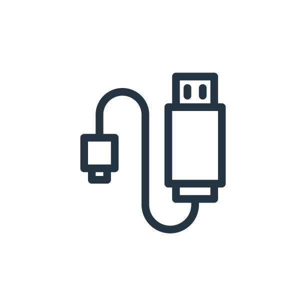 Usb电缆矢量图标隔离在白色背景上。轮廓，细线usb电缆图标的网站设计和移动，应用程序开发。细线usb电缆轮廓图标矢量插图。图片下载