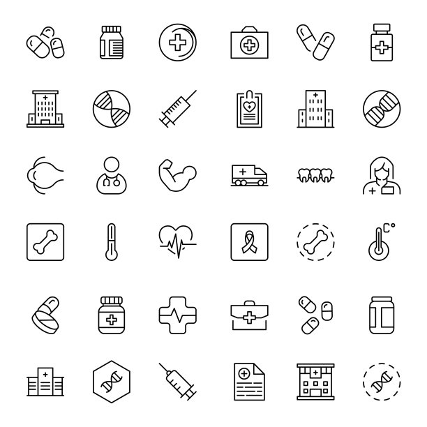 医学的图标集。图片下载