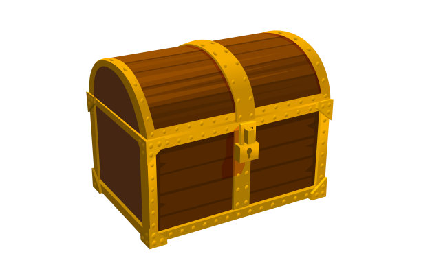 胸部3d对象，复古图标孤立的白色背景。向量图片下载