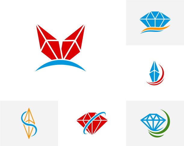 钻石Logo设计模板套装图片下载