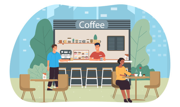 咖啡店的售货员或咖啡师图片下载