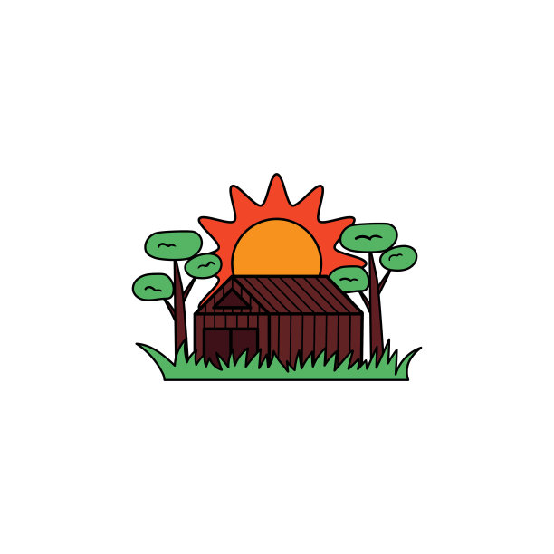 农场房子图标标志矢量设计模板插图图片下载