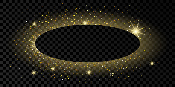 金色椭圆形框架与闪光图片下载