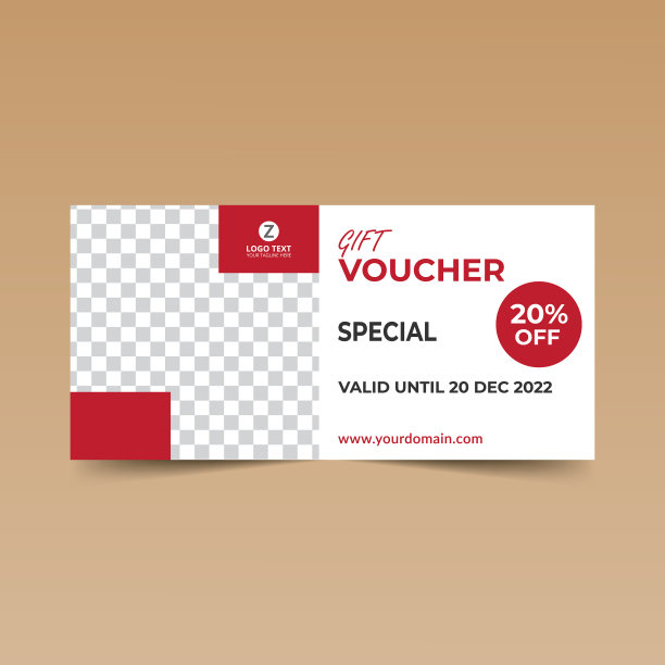 红色礼券设计模板图片下载
