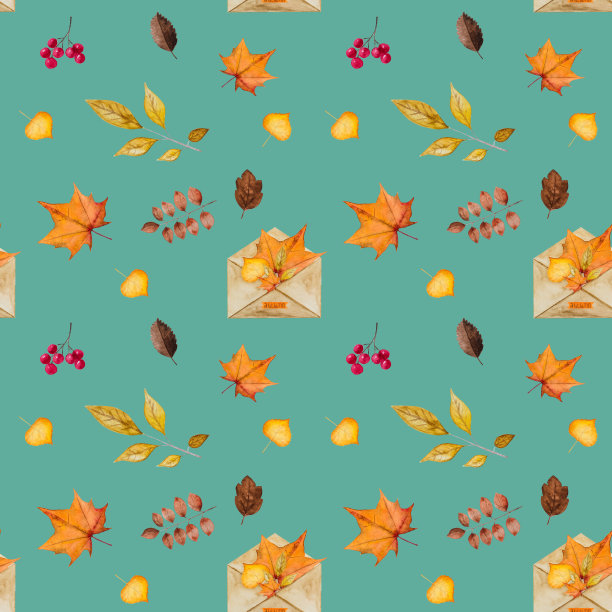 卡片上有各种秋天主题的图画图片下载