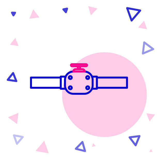 线路工业金属管道和阀门图标隔离在白色背景上。彩色轮廓概念。矢量图图片下载