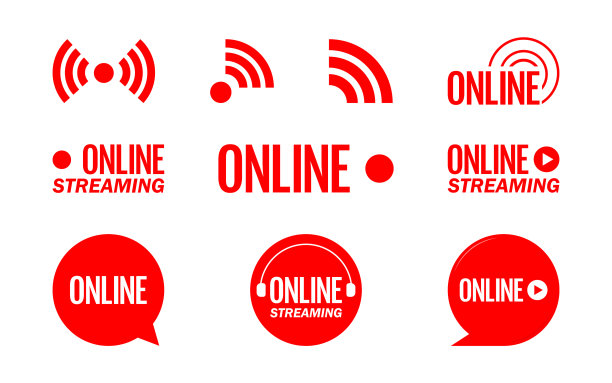 直播标志-红色设计元素与图片下载